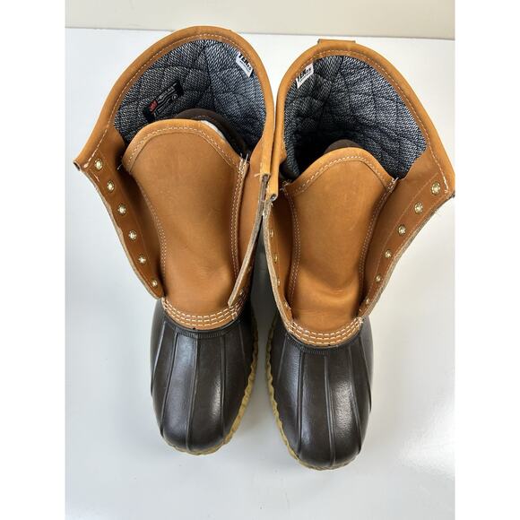 LL Bean Men\'s 8-in Bean Duck Boots Sz 11 Tan Brown Lace Up Insulated Warm Rain main image 9